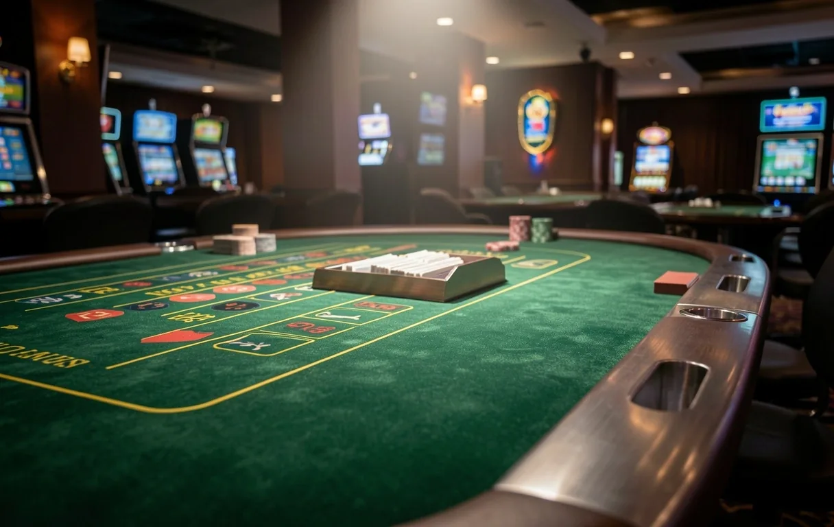 Textura de mesa de casino profesional